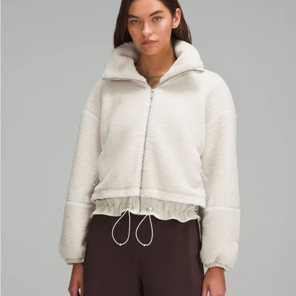 NWT!!! Lululemon Textured Fleece Cinchable Full Zip Jacket Size 10